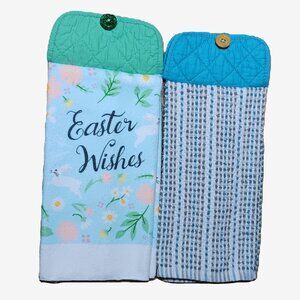 Set of 2 Handmade Hanging Kitchen Towels, one is for Easter, one for everyday